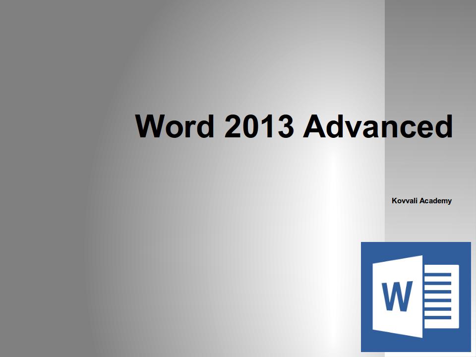 Word 2013 Advanced
